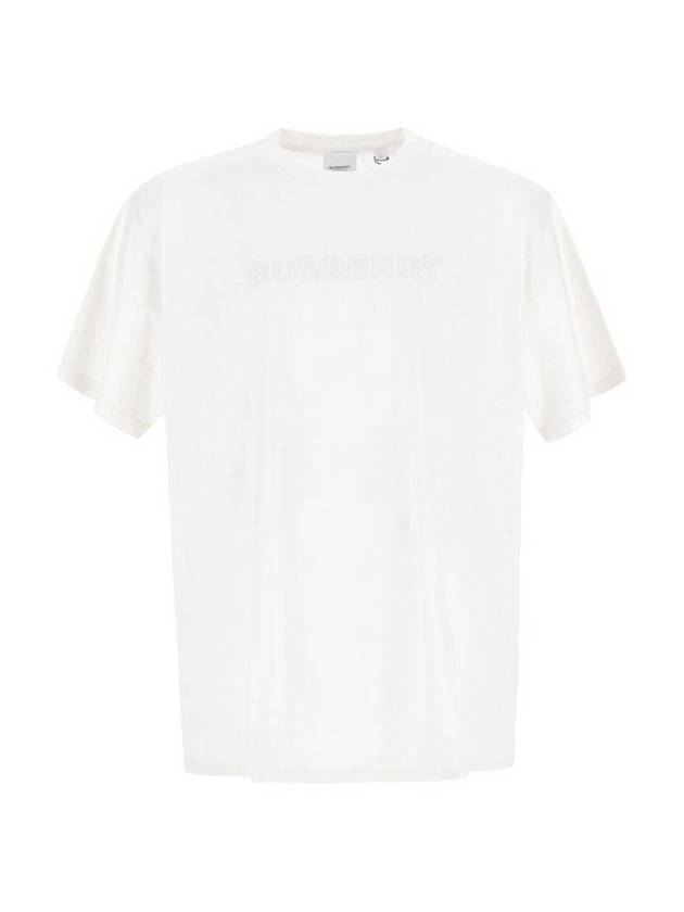 Burberry Men's Logo Print Cotton Jersey Short Sleeve T-Shirt Ivory