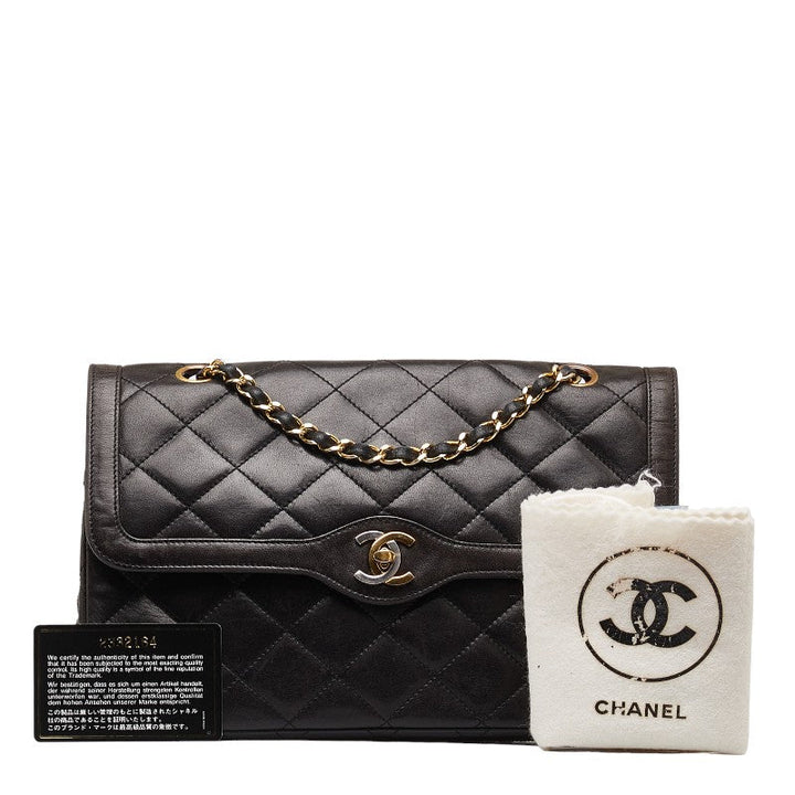 Top Quality Chanel Matrasse Double Flap  Limited Handbag Chain Shoulder Bags Black  S  CHANEL