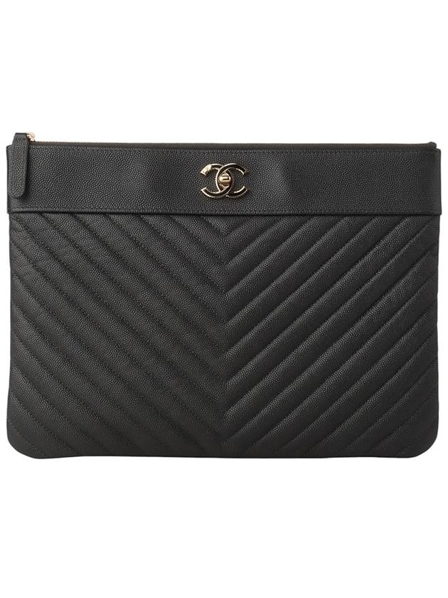 A80992 Caviar Mademoiselle Clutch New Medium Overseas Invoice 34038 1 Chanel