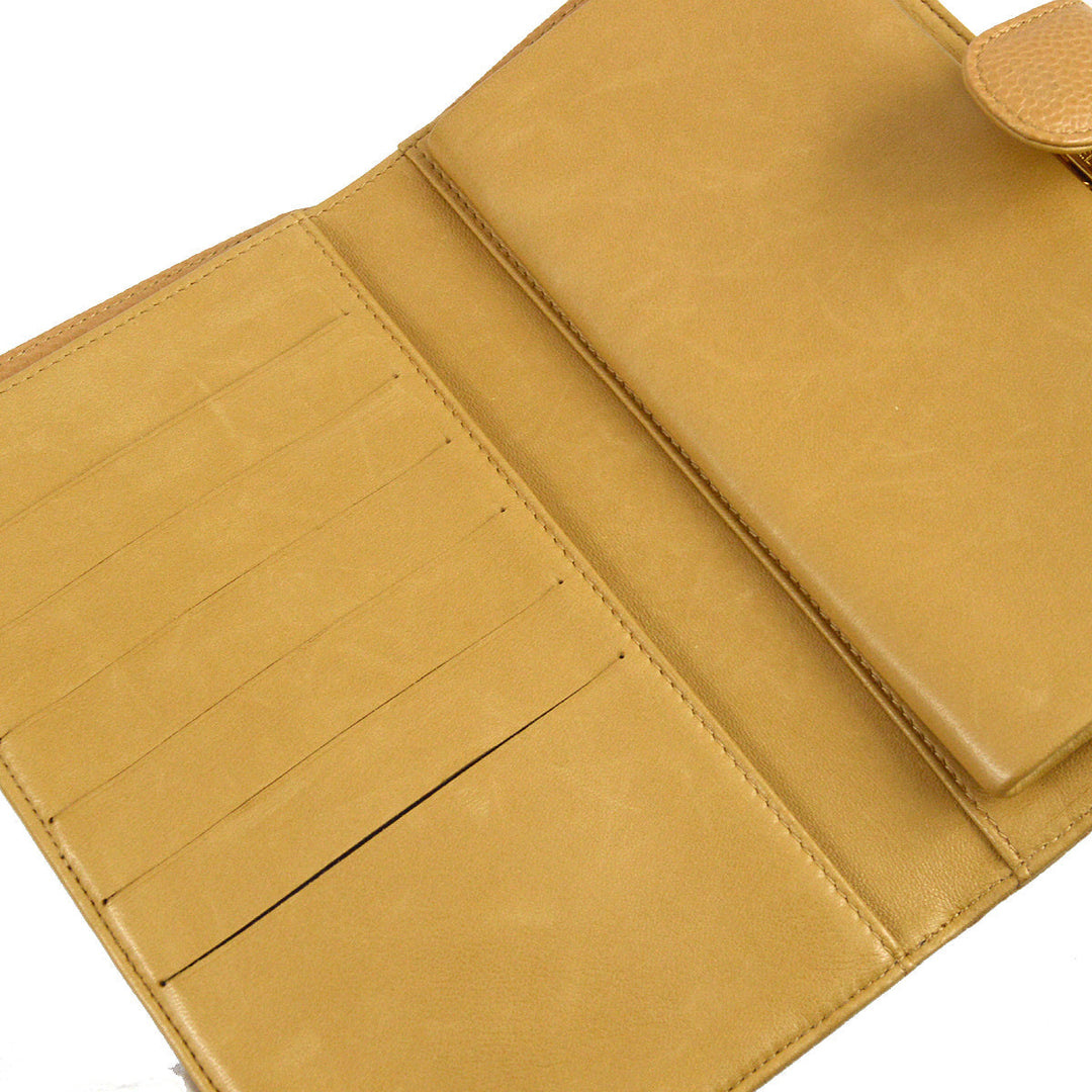 Top Quality Chanel 2005-2006 Beige Caviar Timeless Long Wallet