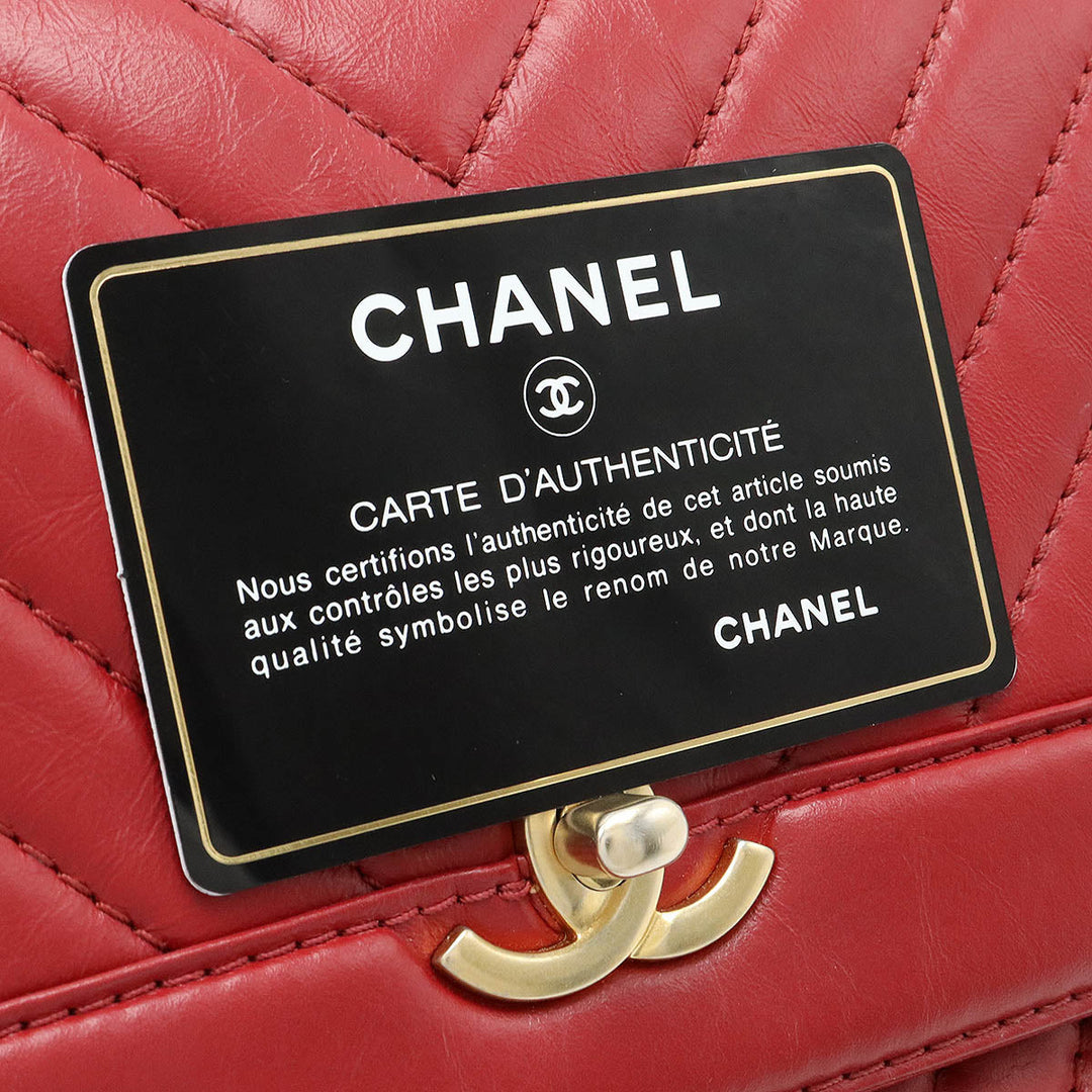 Top Quality Chanel V Stick Chevron Top Handle Handbag 2WAY Chain Shoulder Bag Laser Red Red Gold  Black / Blue / Blue