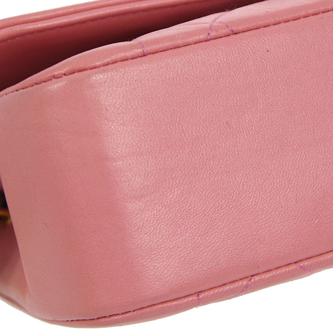 Top Quality Chanel * 1989-1991 Pink Lambskin Border Flap Bag