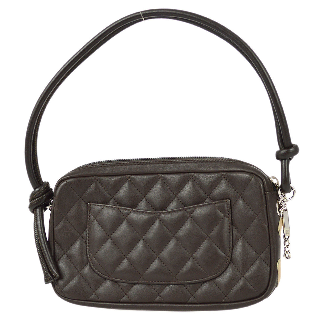 Top Quality Chanel 2004-2005 Brown Beige Calfskin Cambon Ligne Handbag
