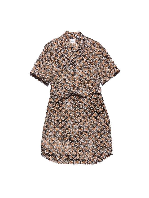 Burberry Monogram Logo Print Silk Midi Dress