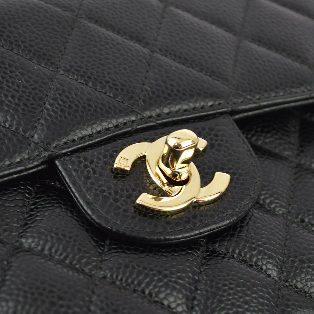 Top Quality Chanel Black Caviar Small Classic Double Flap Shoulder Bag