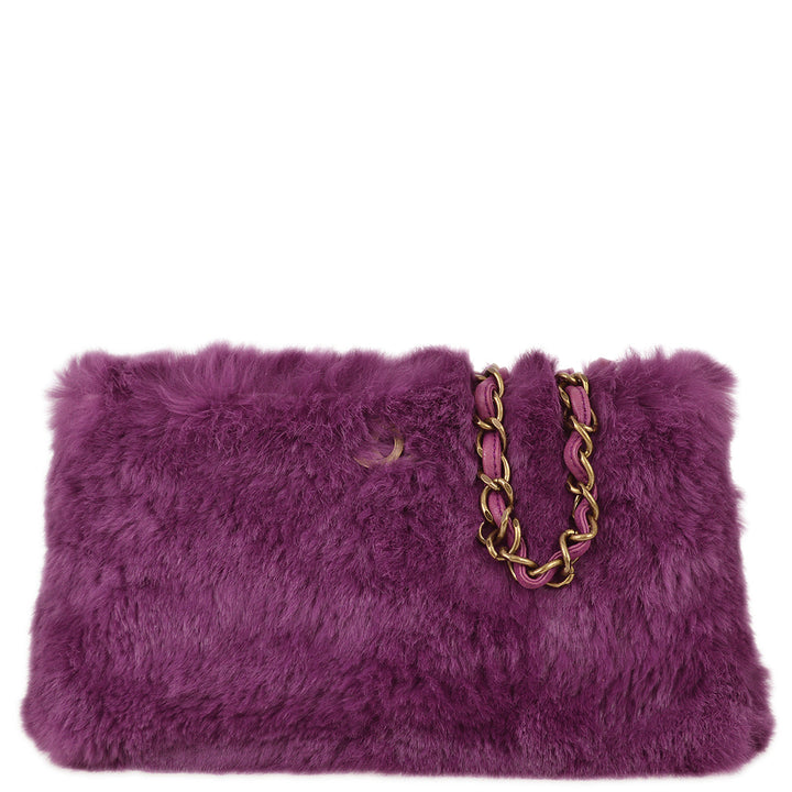 Top Quality Chanel 2000-2001 Purple Fur Chain Shoulder Bag