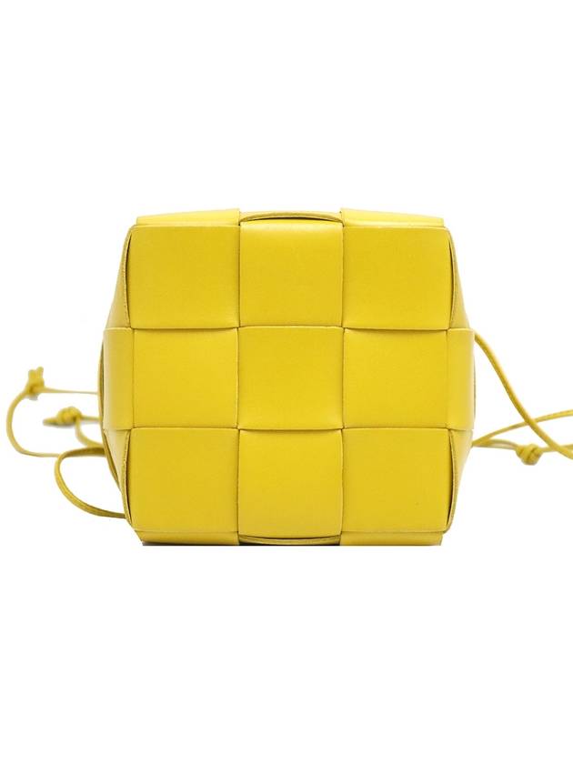 Bottega veneta Bottega veneta 680218 Yellow Intrecciato Weaving Small Cassette Crossbody Bucket Crossbag
