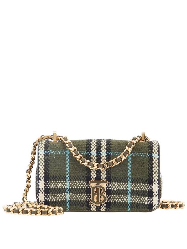 Burberry Lola Check Print Mini Shoulder Bag Olive Green