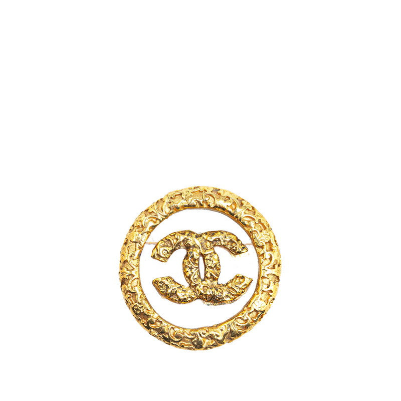 Top Quality Chanel Coco Mark Lava Brooch Gold Plated Plastic