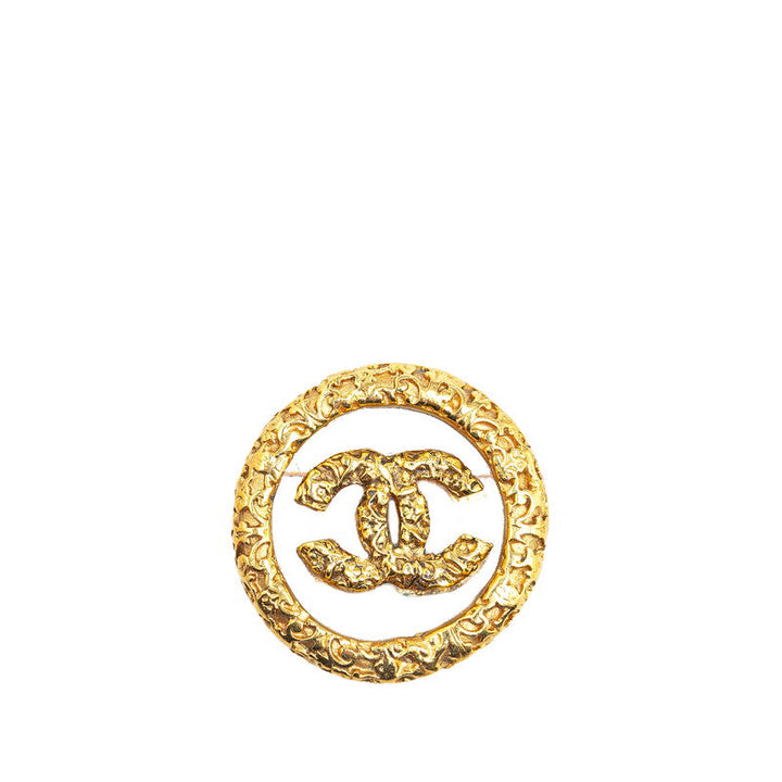 Top Quality Chanel Coco Mark Lava Brooch Gold Plated Plastic