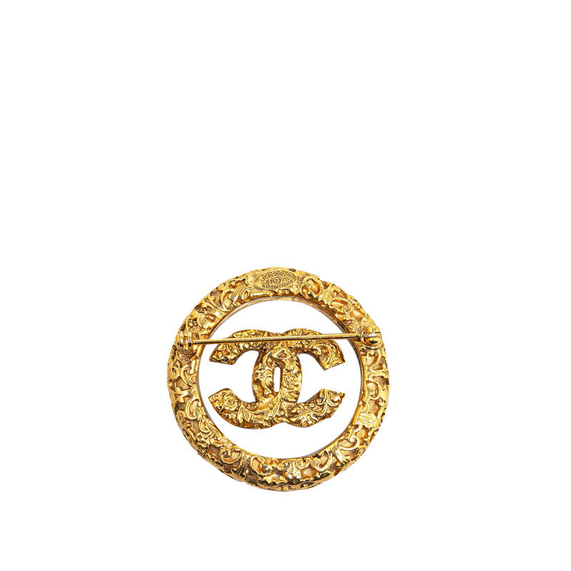 Top Quality Chanel Coco Mark Lava Brooch Gold Plated Plastic