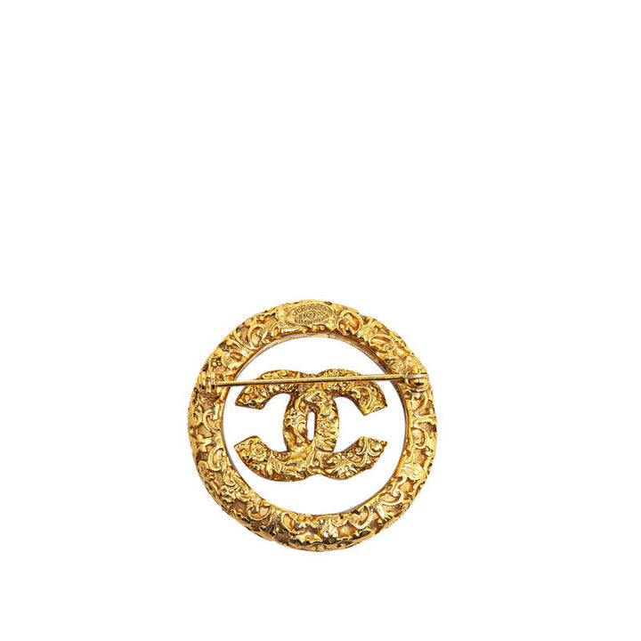 Top Quality Chanel Coco Mark Lava Brooch Gold Plated Plastic