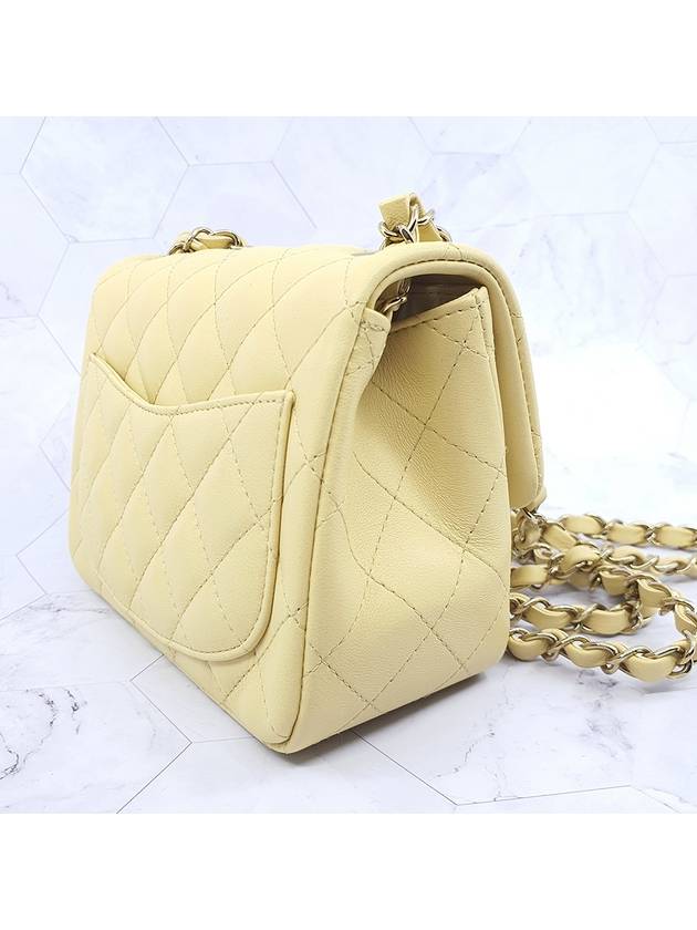 Mini Flap Lambskin Cross Bag Light Yellow Chanel
