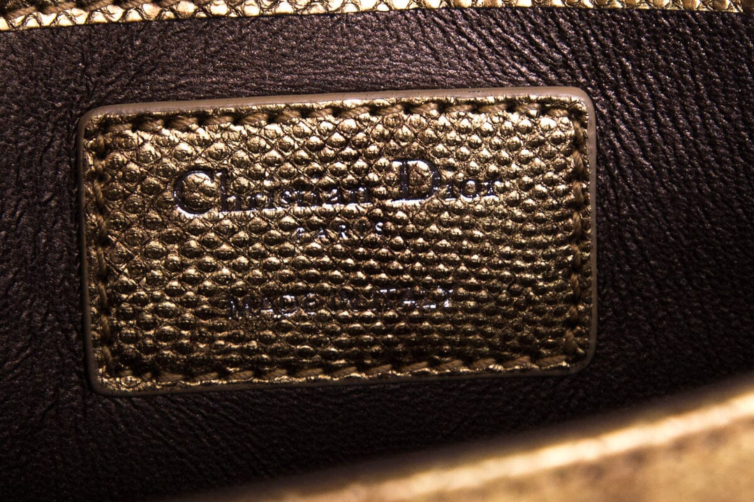 Lady Top quality Dior Gold Lizard Skin Clutch