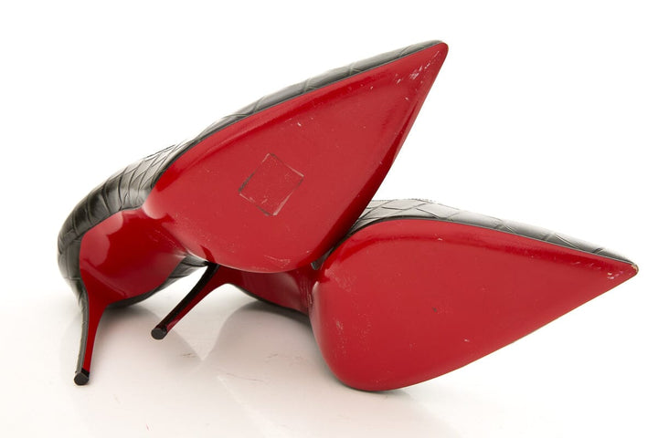 Christian Louboutin Green Crocodile Embossed Heels SZ 42