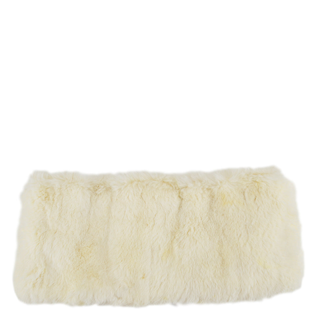Top Quality Chanel Fur Shawl Scarf White