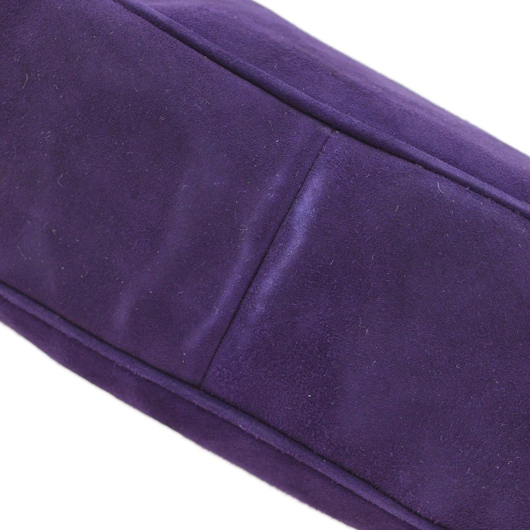Top Quality Chanel Purple Suede Top Handle Bag