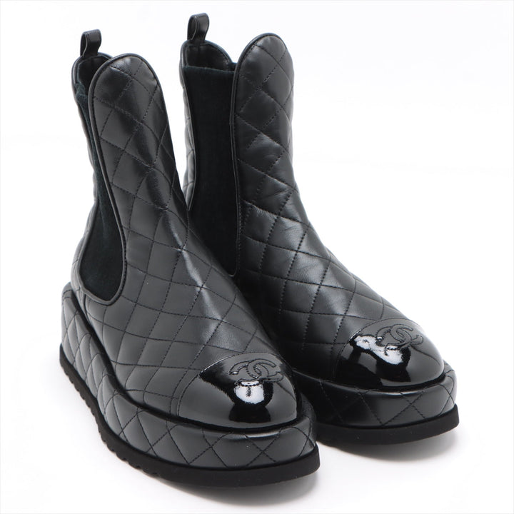 Top Quality Chanel Coco Leather X Fabric Sidewear 36  Black G45190 Matrasse