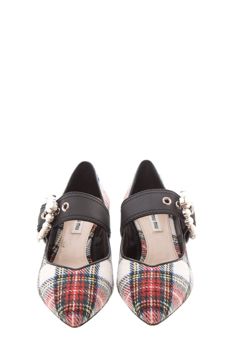 Miu Miu Plaid Kitten Heels SZ 39.5