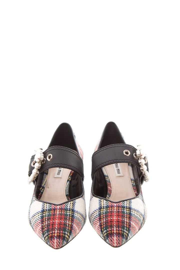 Miu Miu Plaid Kitten Heels SZ 39.5