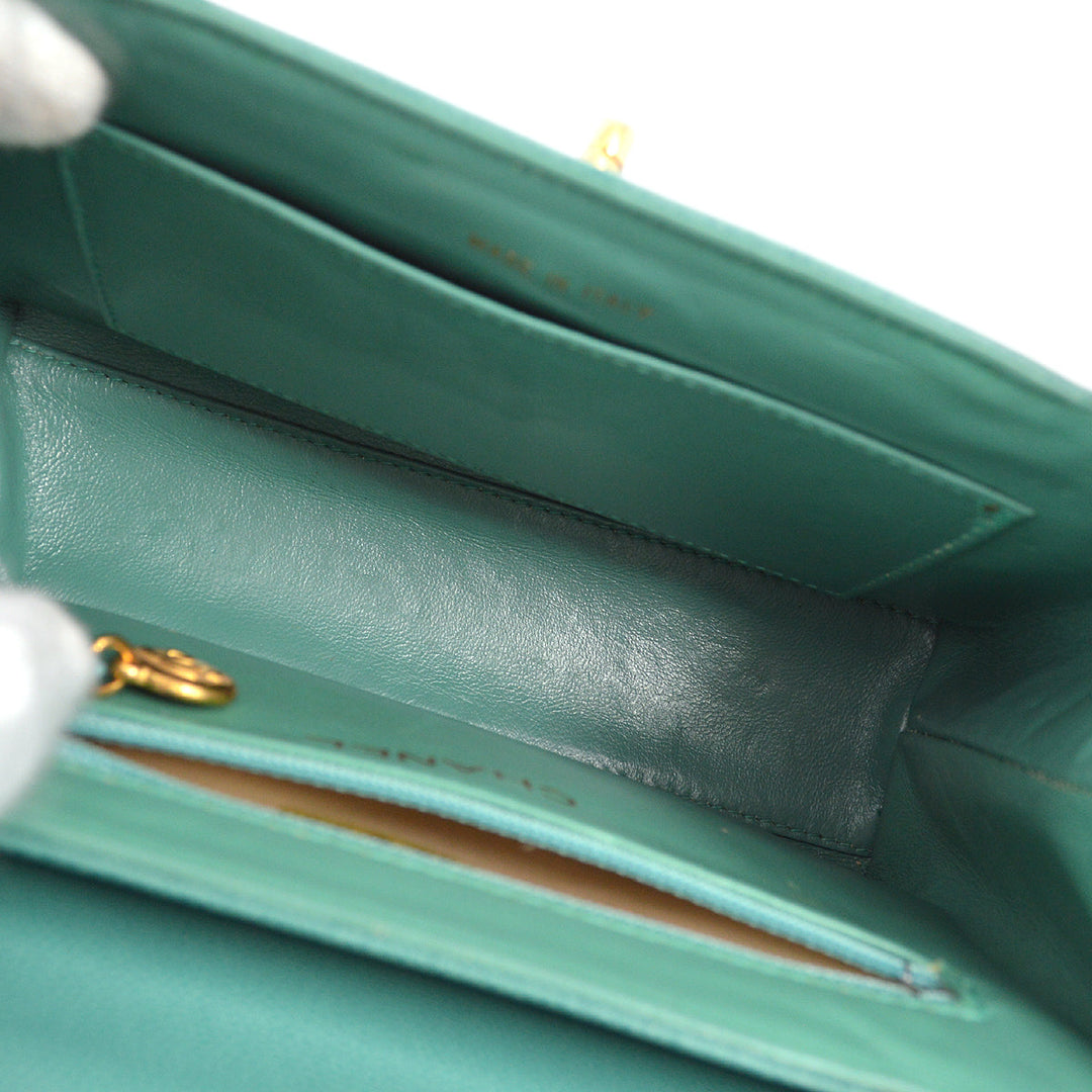 Top Quality Chanel 1997-1999 Green Caviar Small Shopping Handbag