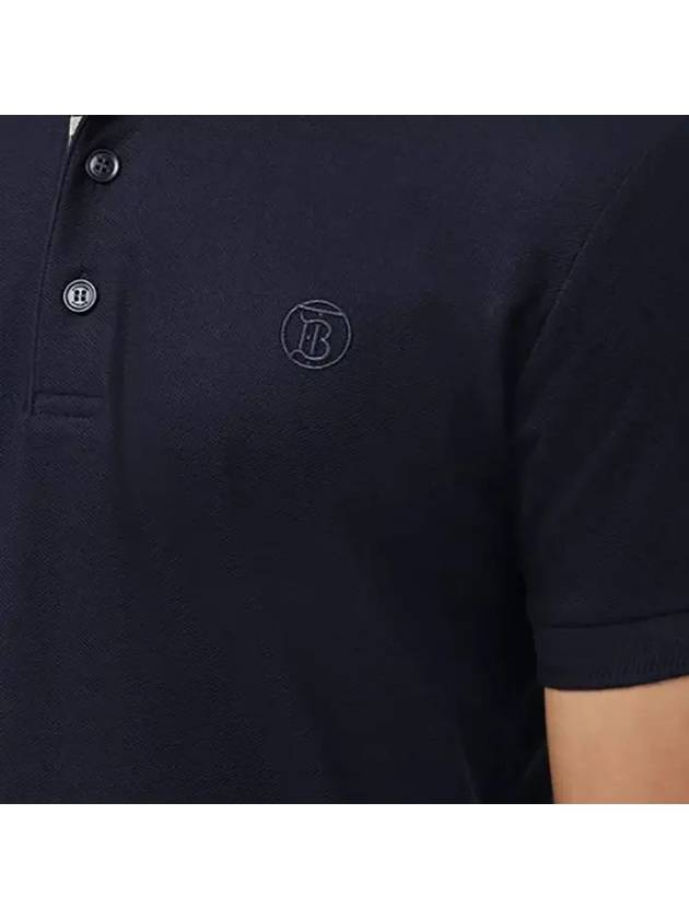Burberry Men's CHUNKY Monogram motif cotton Polo Shirt navy
