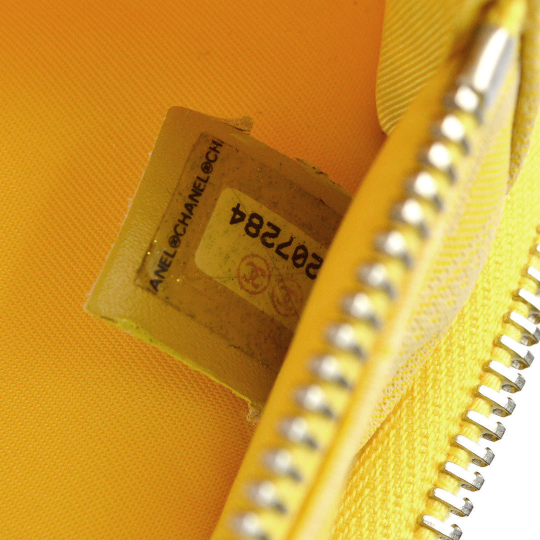 Top Quality Chanel 2001-2003 Yellow Jacquard Nylon New Travel Line Handbag