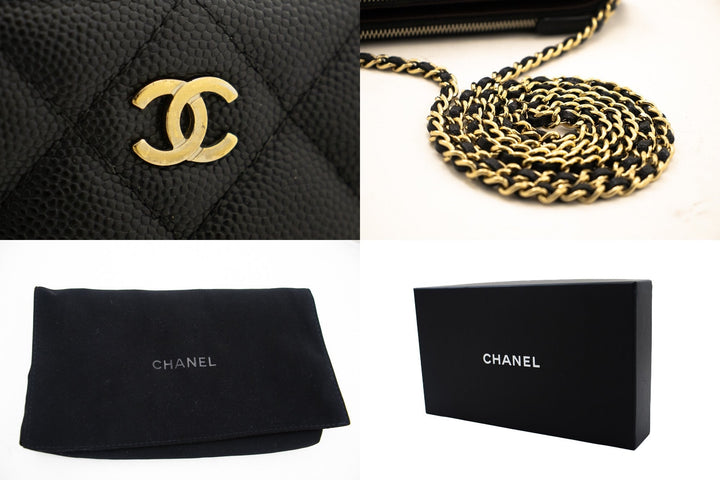 Top Quality Chanel Caviar Wallet On Chain WOC Double Zip Chain Shoulder Bag