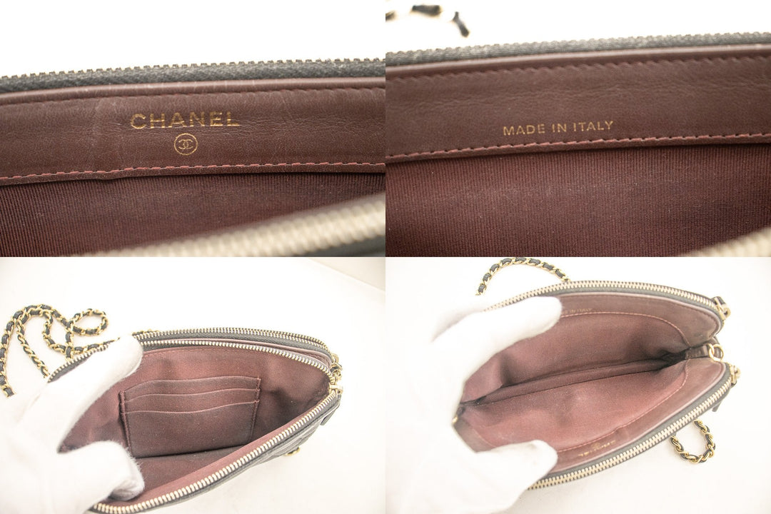 Top Quality Chanel Caviar Wallet On Chain WOC Double Zip Chain Shoulder Bag