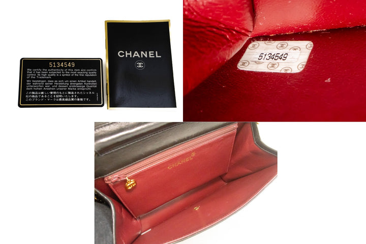Chanel Chain Shoulder Bag Clutch Black Quilted New Lambskin Purse