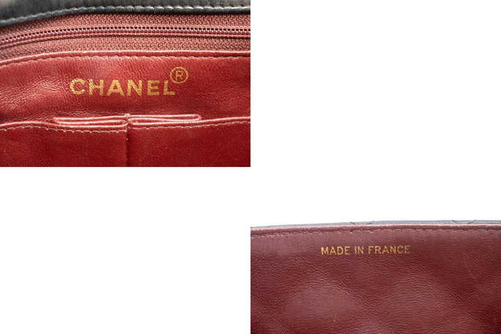 Chanel Mini Square Small Chain Shoulder Bag Crossbody Black Lamb