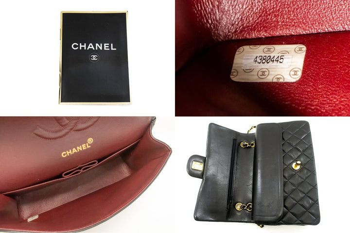 Top Quality Chanel Classic Double New 10" Chain Shoulder Bag Black Lambskin