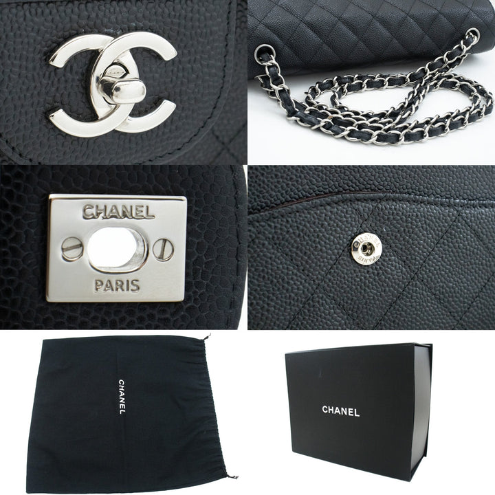 Chanel 11" Large Grained Calfskin Double New Chain Shoulder Bag