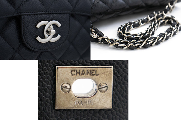 Top Quality Chanel Caviar Grained Calfskin New Chain Shoulder Bag Black 13"