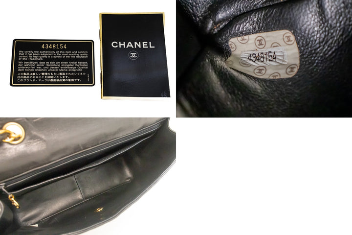 Top Quality Chanel Classic Large 11" Chain Shoulder Bag New Black Lambskin