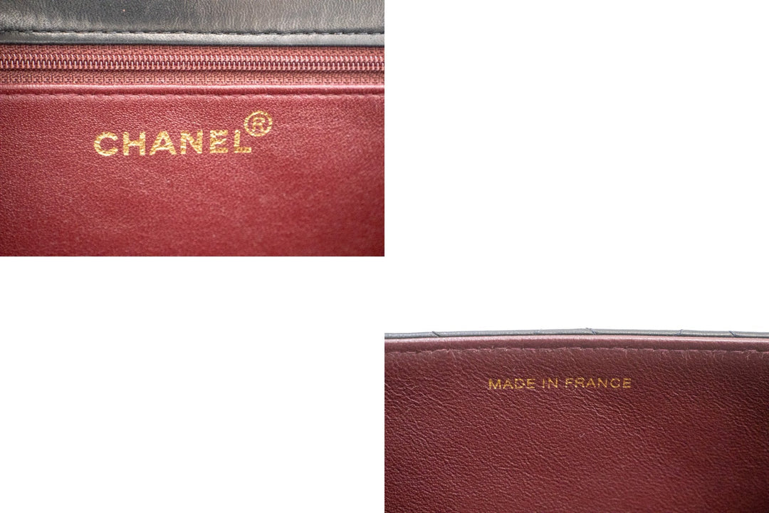 Chanel Small Chain Shoulder Bag Clutch Black Quilted New Lambskin
