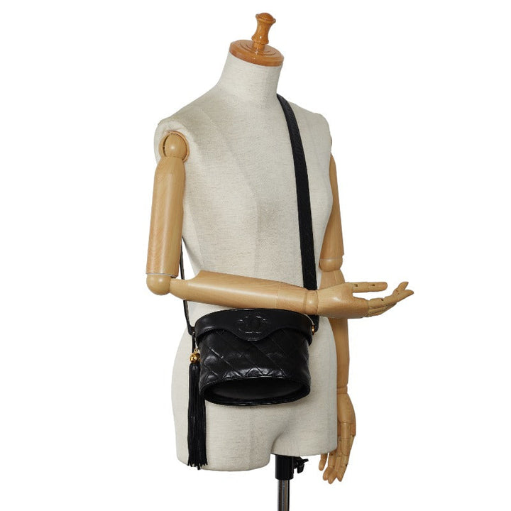 Top Quality Chanel Cocomark Tassel winged Shoulder Bag Black Leather  Chanel