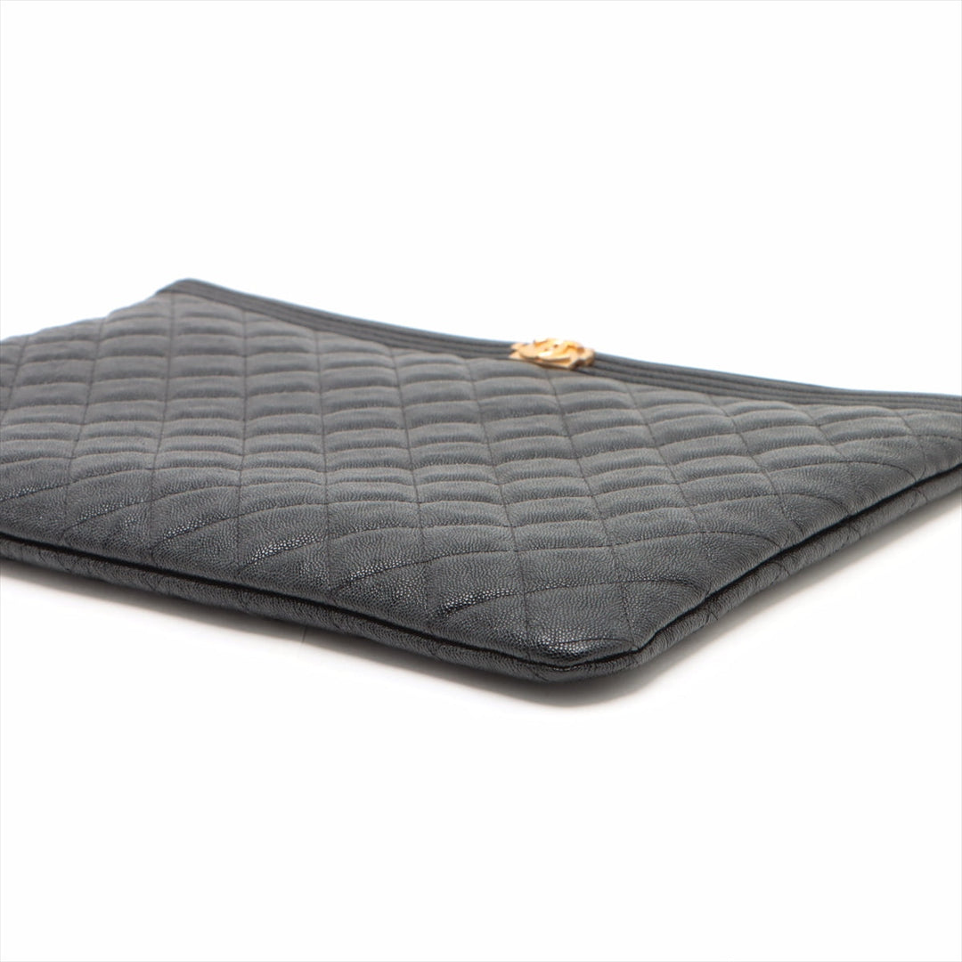 Top Quality Chanel Boy Top Quality Chanel Caviar S Clutch Bag Black Gold  25th