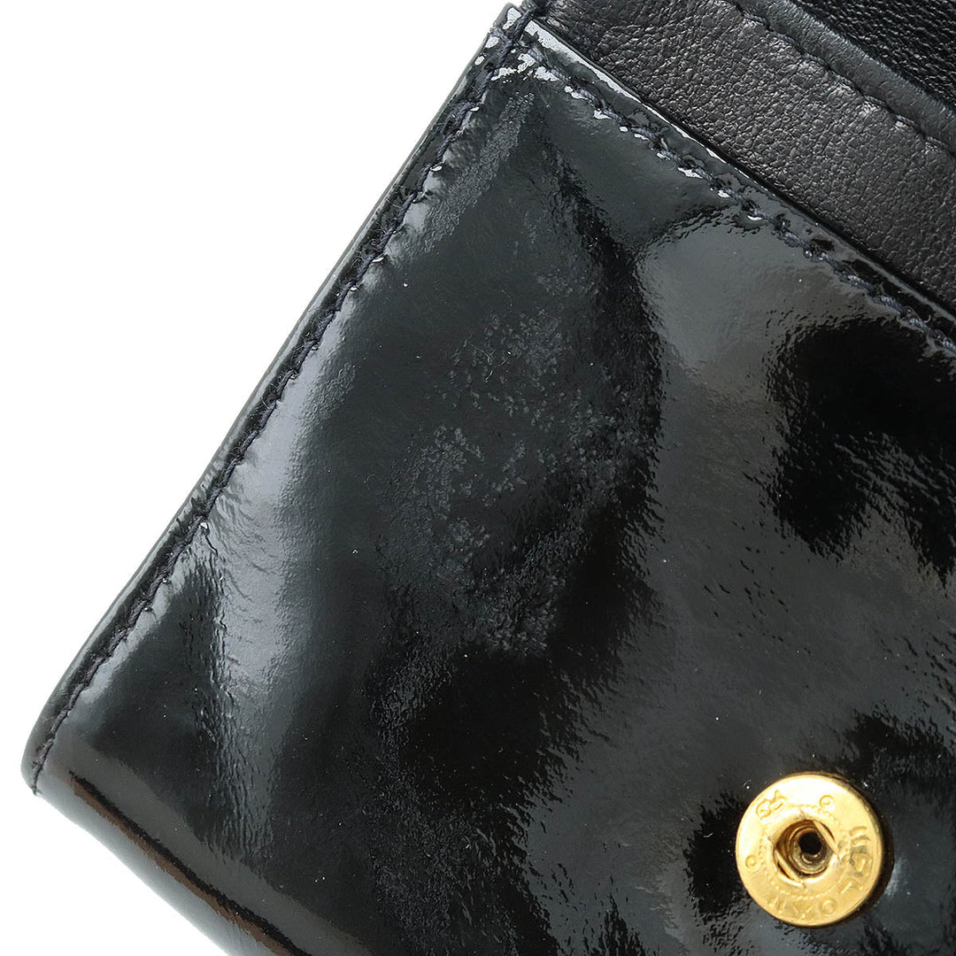 Top Quality Chanel Top Quality Chanel Coinmark Coincase Coinwork Coinwork Patent Leather Black Black Silver Gold A01430