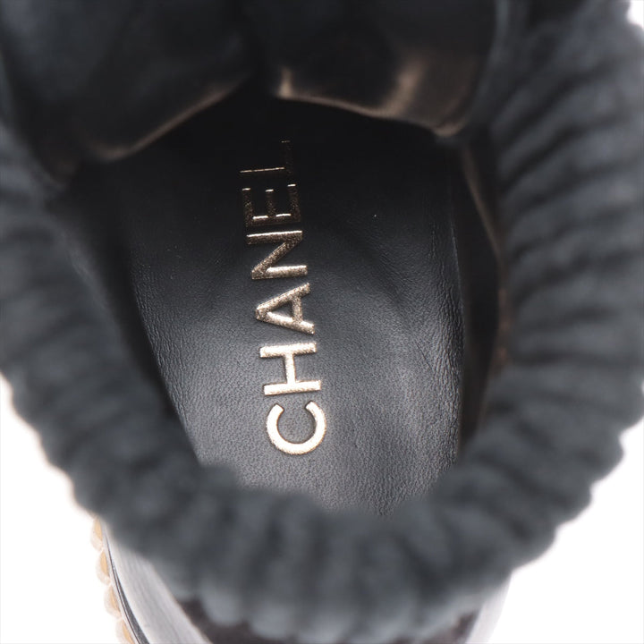 Top Quality Chanel Coco Leather X Suede Shoes 36  Black G36536 Matrasse