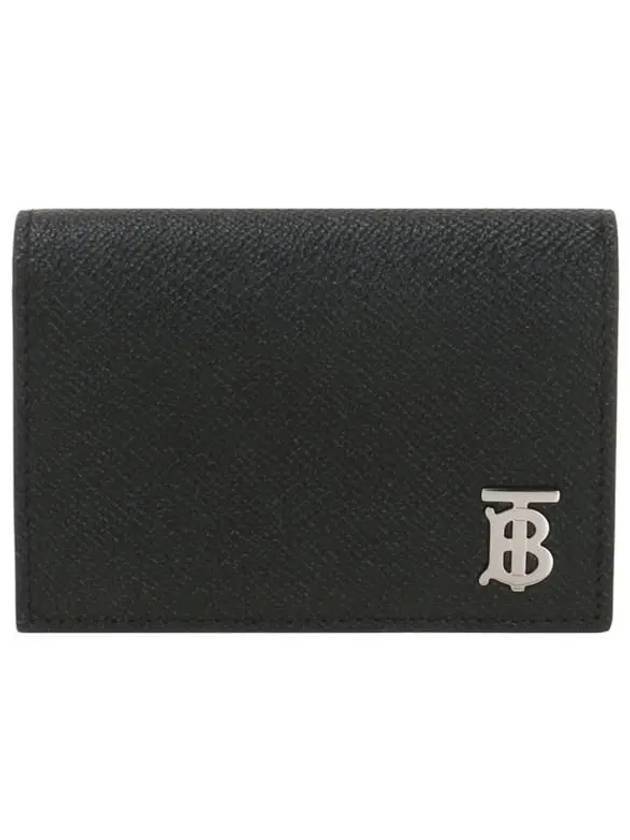 Burberry TB Folding Grainy Leather Card Wallet Black