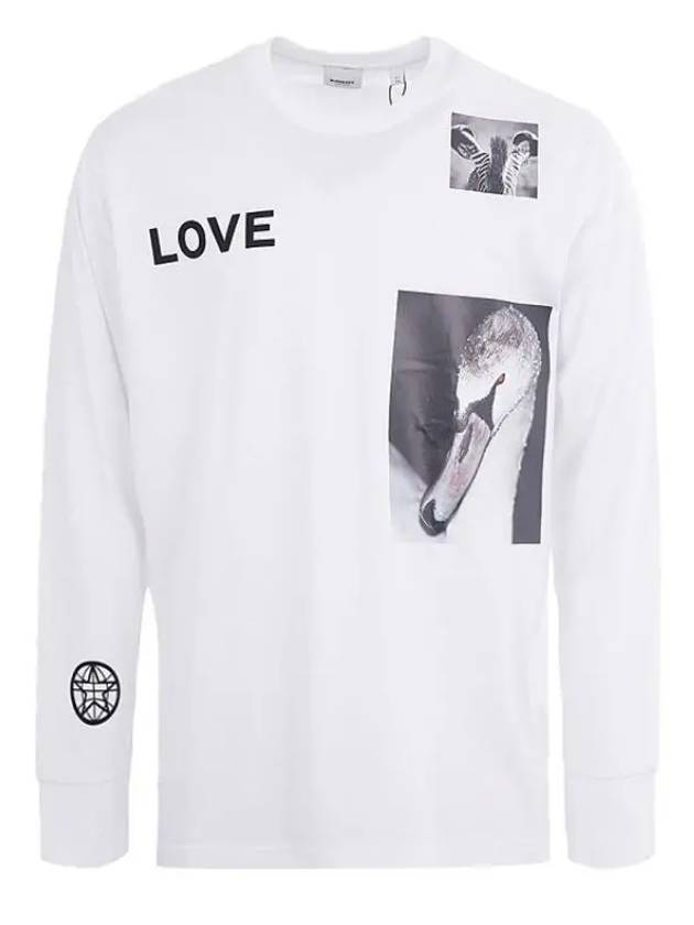 Burberry Men's Alphabet Print Long Sleeve T-Shirt White