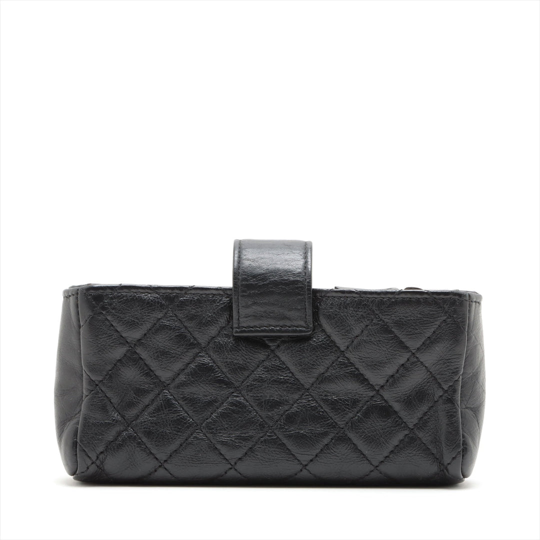 Top Quality Chanel Matrasse Leather Chain Shoulder Bag Black Silver Gold  20th