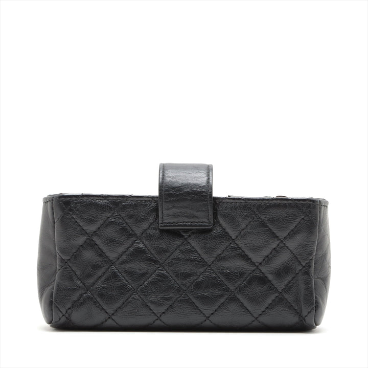 Top Quality Chanel Matrasse Leather Chain Shoulder Bag Black Silver Gold  20th