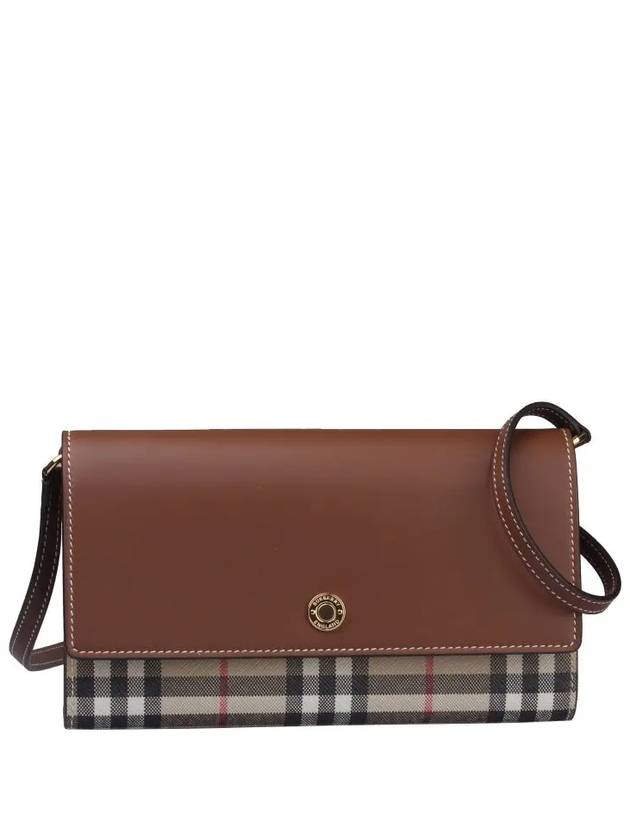 Burberry Vintage Check Leather Long Wallet Brown
