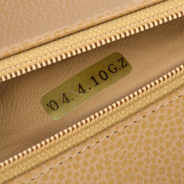 Top Quality Chanel 2003-2004 Beige Caviar Medium Classic Double Flap Bag