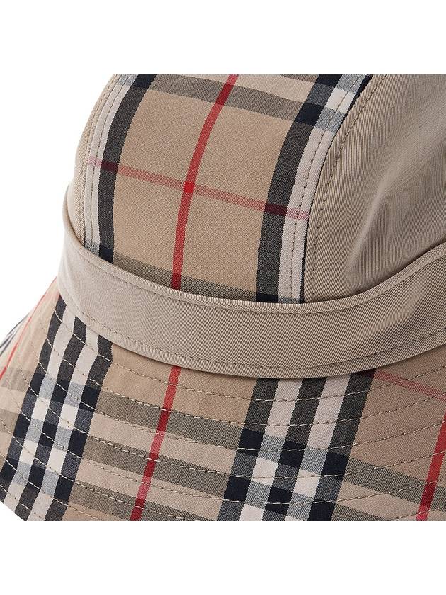 Burberry Check Pattern Bucket Hat Beige
