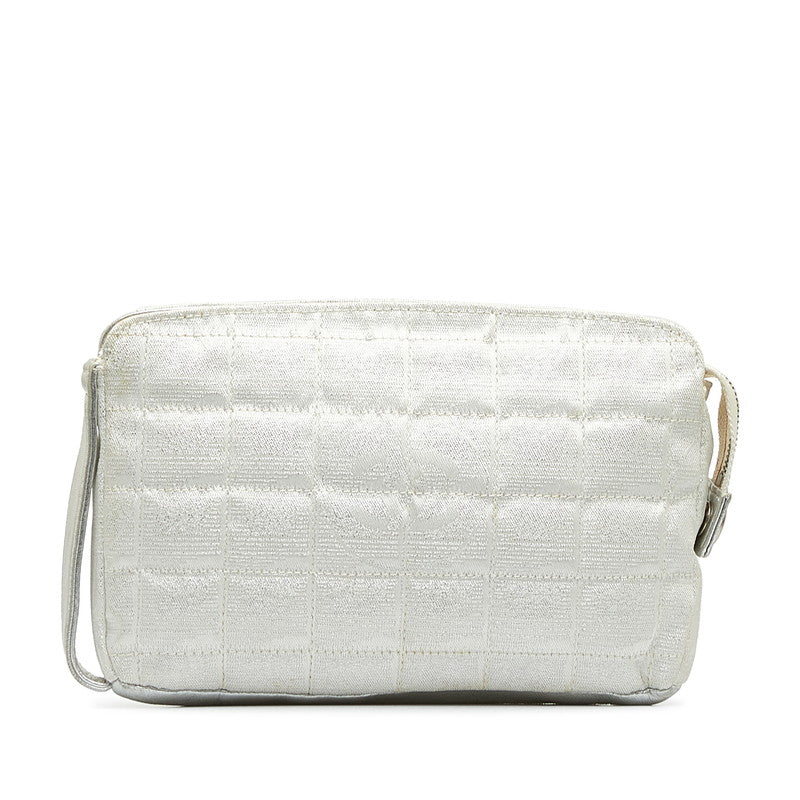Top Quality Chanel New Label Line Porch ilver White Nylon Leather  CHANEL