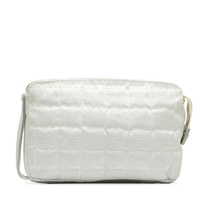 Top Quality Chanel New Label Line Porch ilver White Nylon Leather  CHANEL