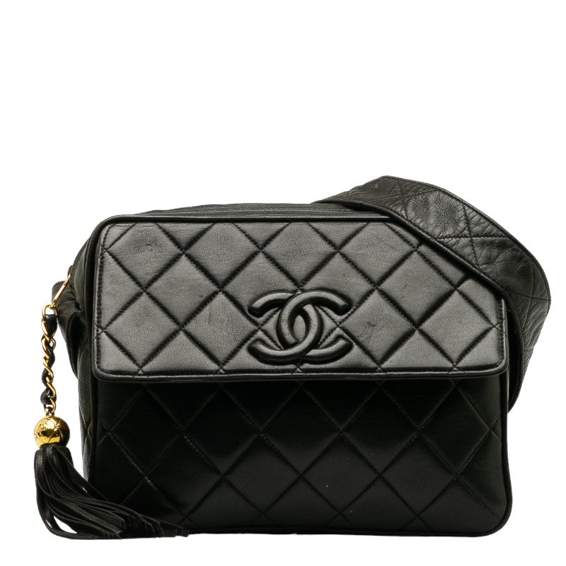 Top Quality Chanel Vintage Tassel Flap Shoulder Bag in Lambskin Black
